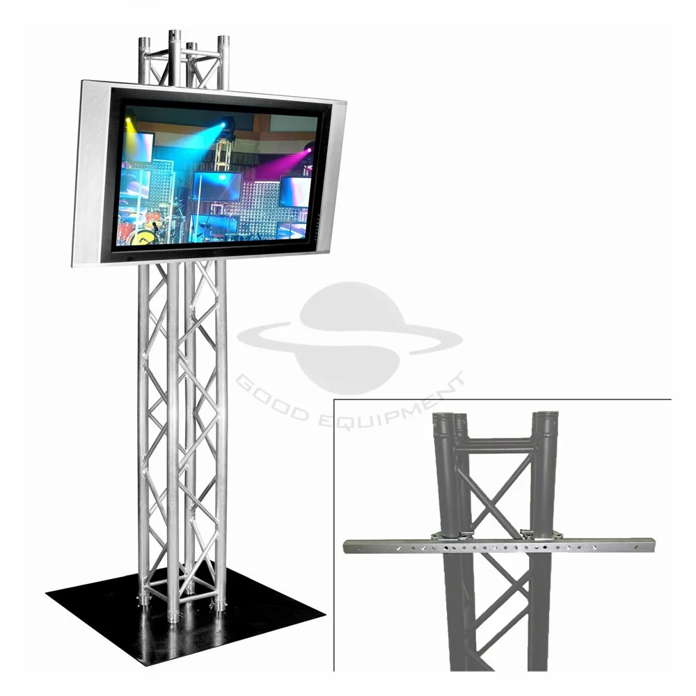 Aluminum stage lighting rotating pipe truss tv stands