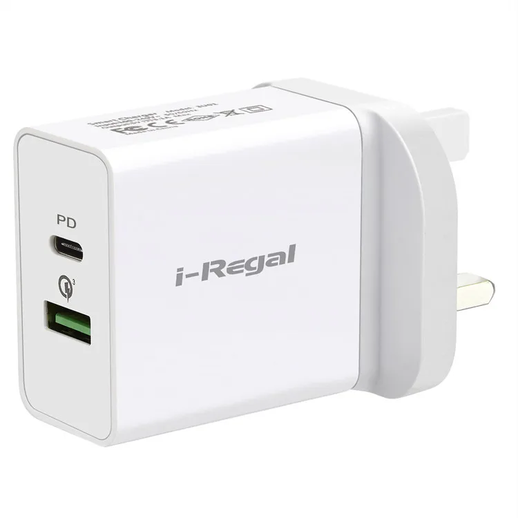 18W Type-C Travel Adapter Dual USB PD qc 3.0 Supper Quick Charger