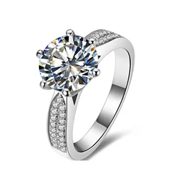 Wholesale Rhodium 925 Sterling Wedding Jewelry Large Stone Silver Solitaire Ring