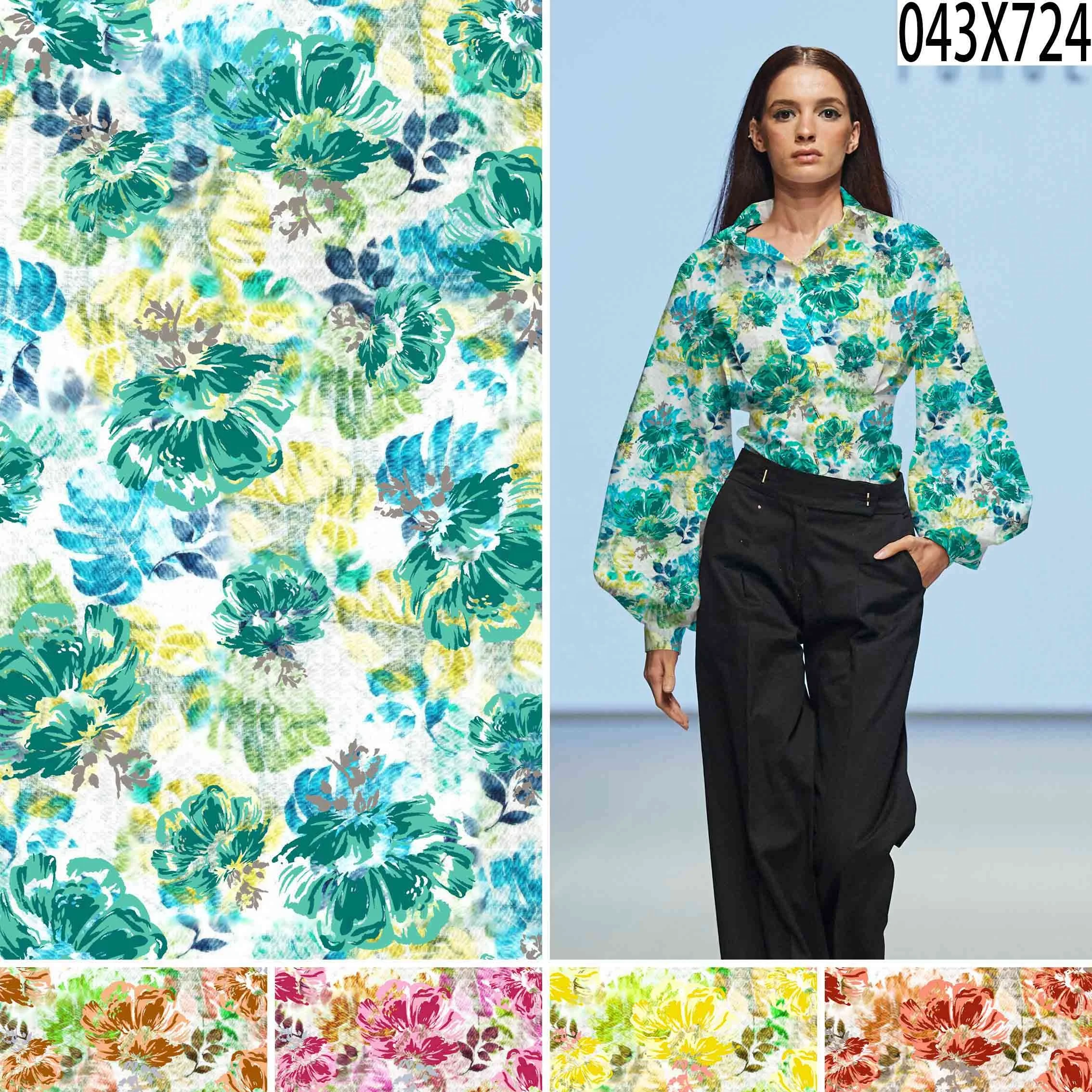 Top quality eco-friendly plain dyed African print floral tencel polyester fabric for clothing