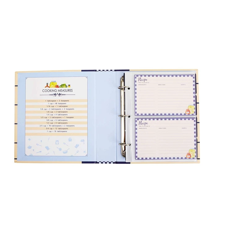 Оптовая продажа печать логотипа на возраст 2, 3, 4, отверстие 3 4 кольцо рецепта записная книжка с кольцевым механизмом A4 бумажная папка для файлов