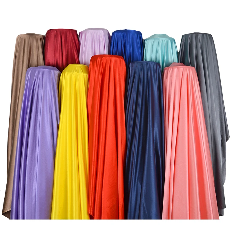 Silk Satin Fabrics For Clothing Dresses Lining Fabric Textile Raw Material Manufacturer 100 Polyester Stretch Fabric Satin