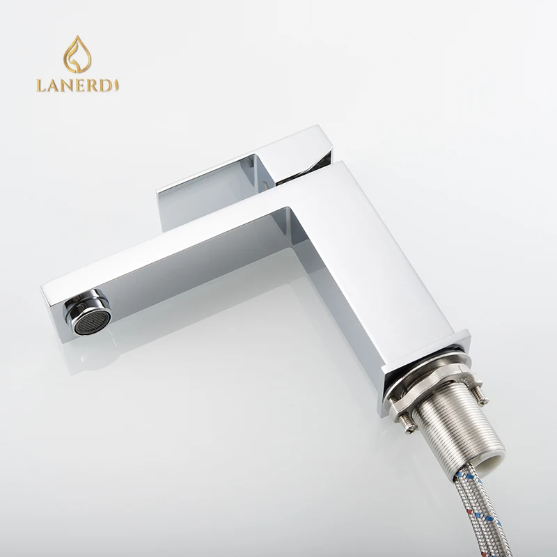 cUPC UPC Watermark Faucet Square Stainless Steel Basin Mixer Tap Single Hole UPC Bathroom Faucet