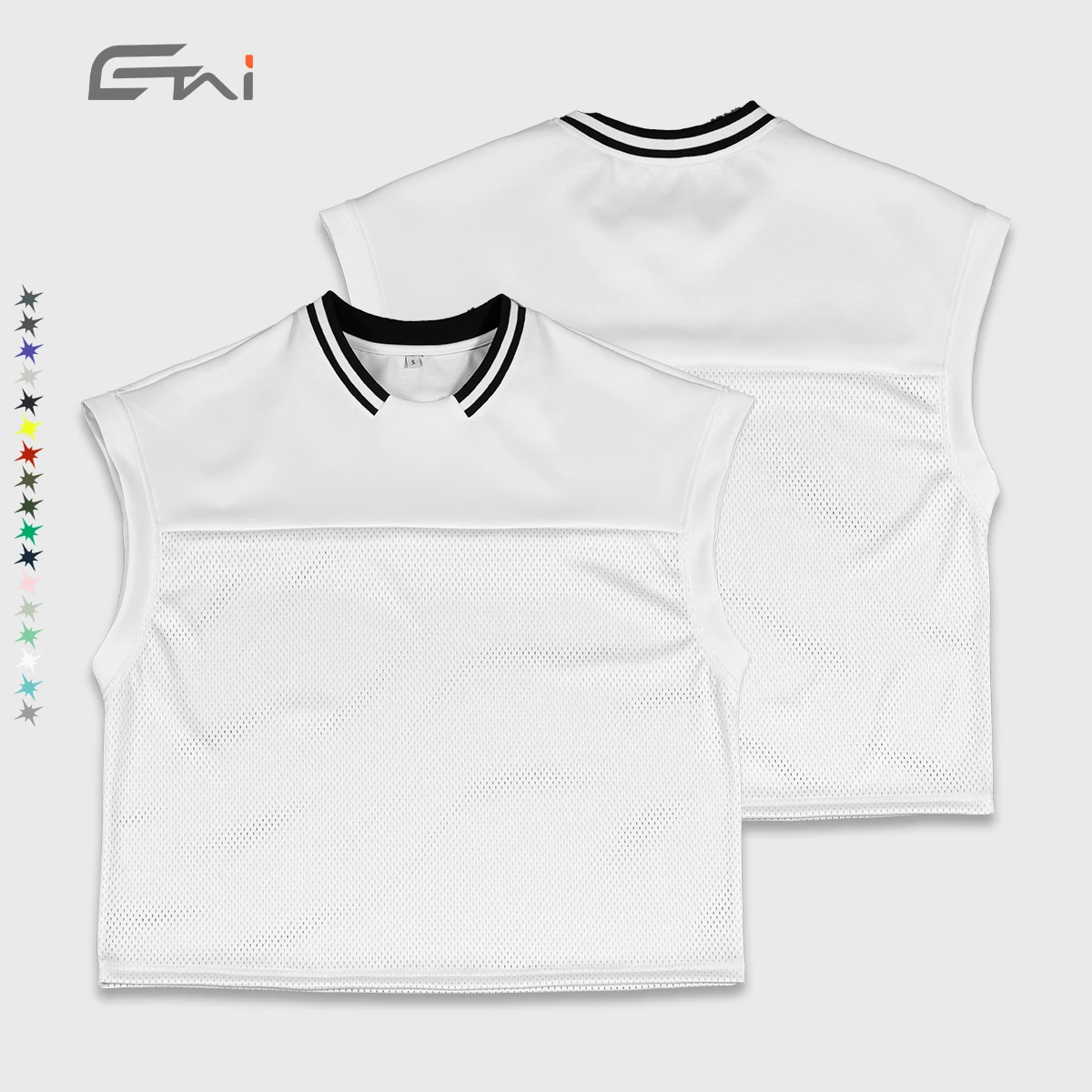 Blank clothes men sleeveless jersey t shirts streetwear tank top custom mesh boxy football jersey
