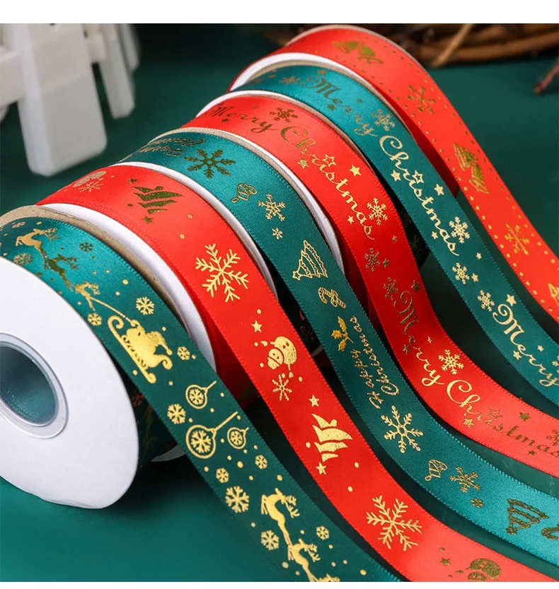 christmas ribbon custom printed new style xmas ribbon for decorating for sale