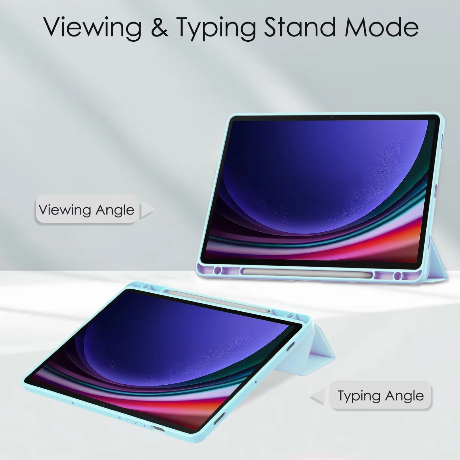 Auto Wake Sleep PU Leather Tablet Case For Samsung Galaxy Tab S9 S8 S7 S6 A8 Protect Case with Foldable Desktop Tablet Holder