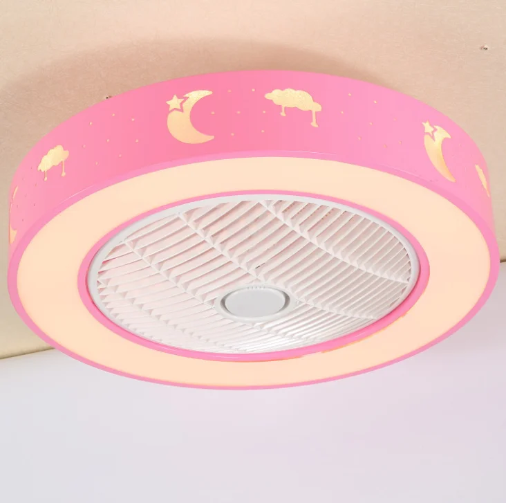 AC Children Ceiling Fan Pink Decor With Light