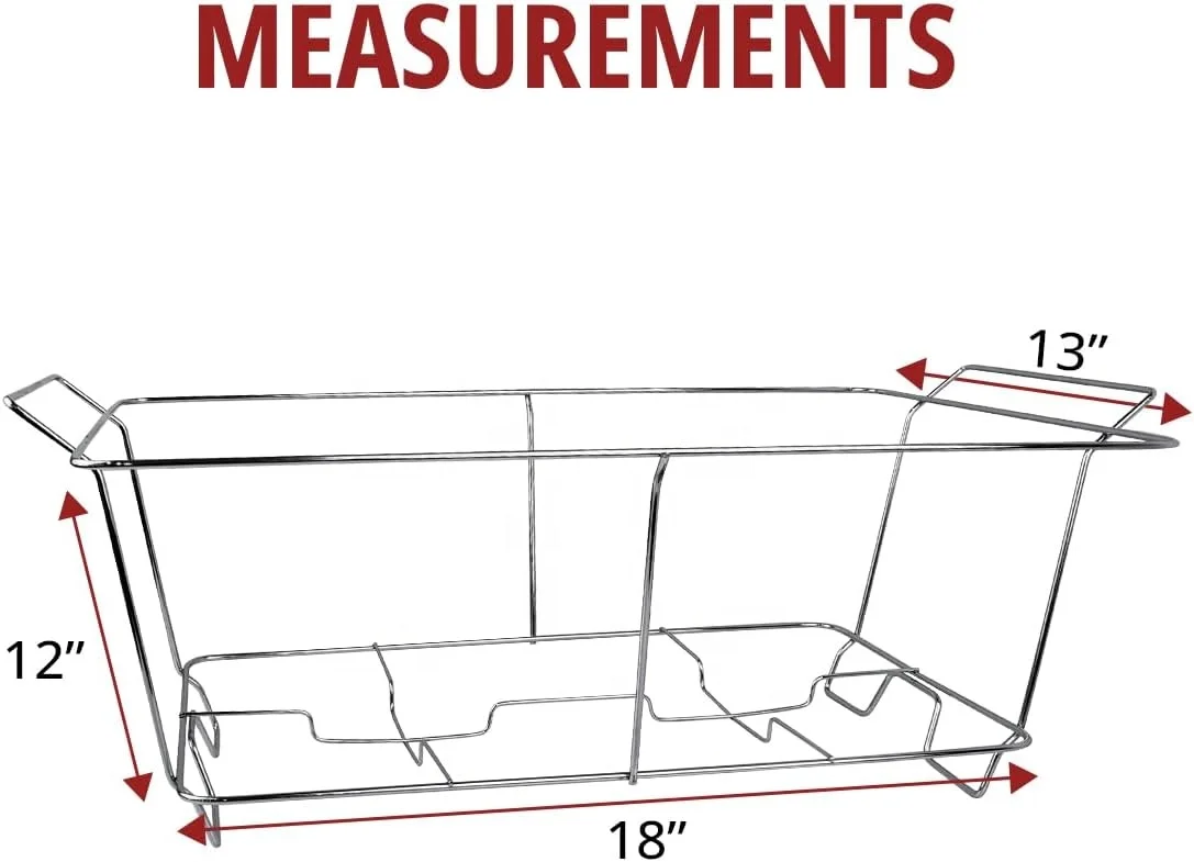 6 Pack Chafing Wire Rack Buffet Stand Frame for Events, Parties, Catering, Chafing Stand for Dish Serving Trays, Food Warmer
