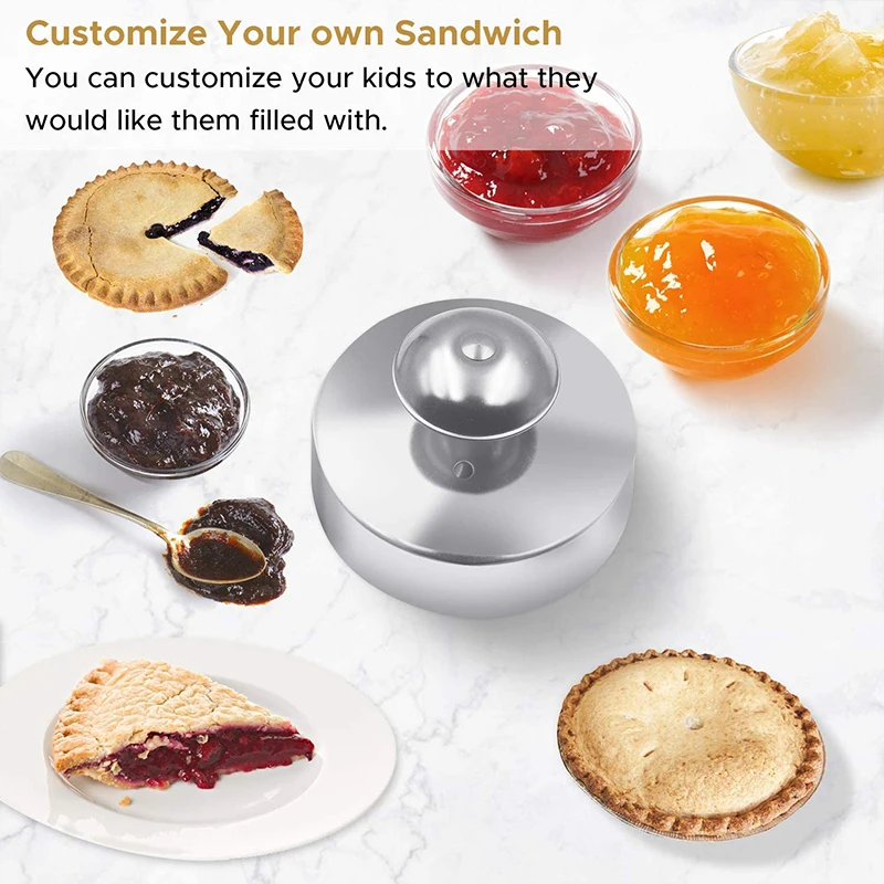 Stainless Steel Sandwich Sealer Cutter Uncrustables Peanut Butter and Jelly Sandwiches Tool Cutter Sandwich Maker