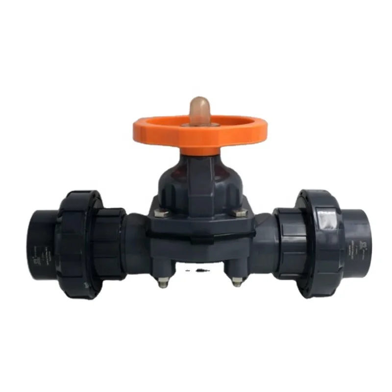 DN15-DN150 pvc upvc plastic socket union flange type diaphragm valve pvc