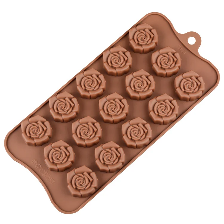 Factory Non-Stick Food Grade Custom Candy Silicone Rose Chocolate Mold