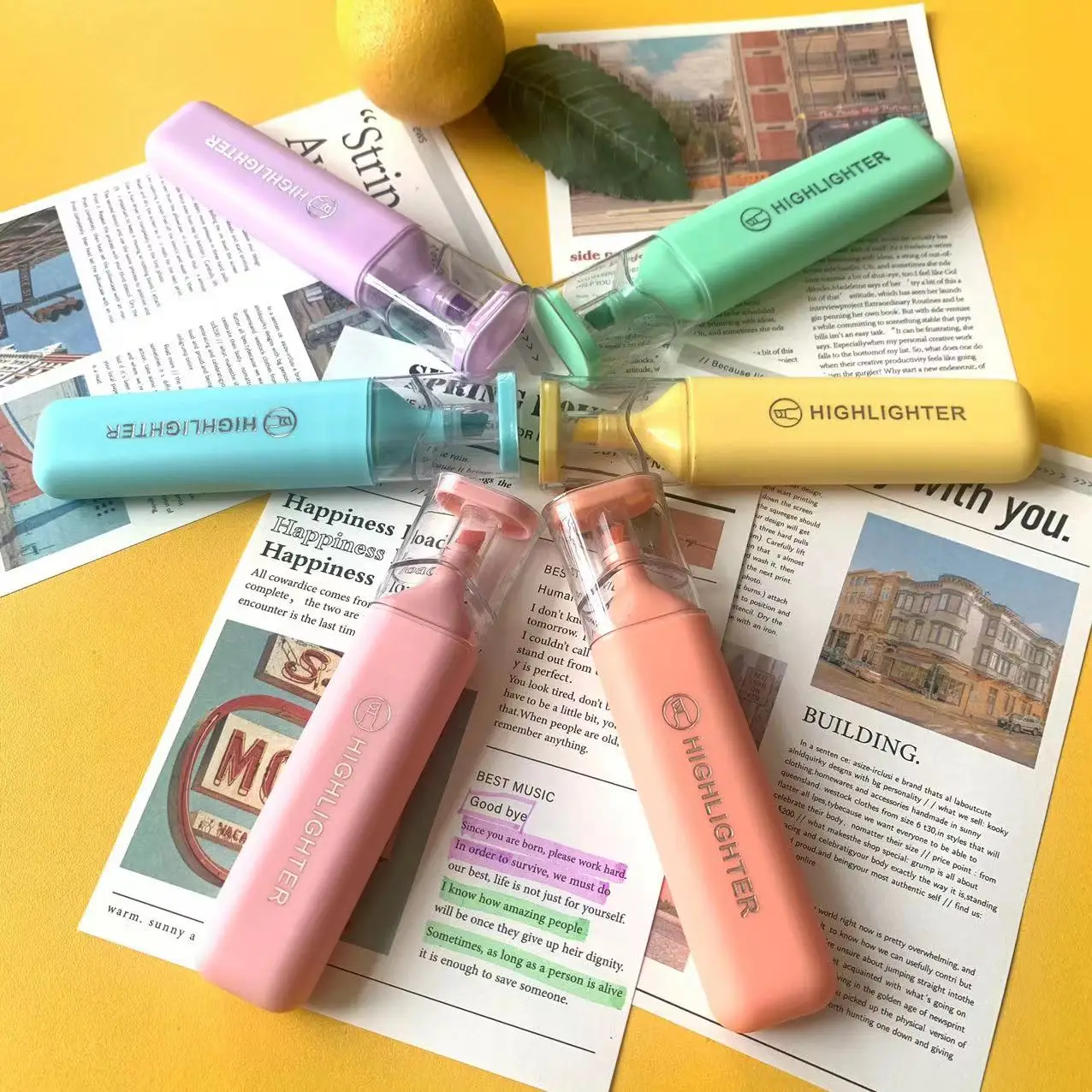 6 Pack Macaron Colors Highlighter Paint Pens For School Office