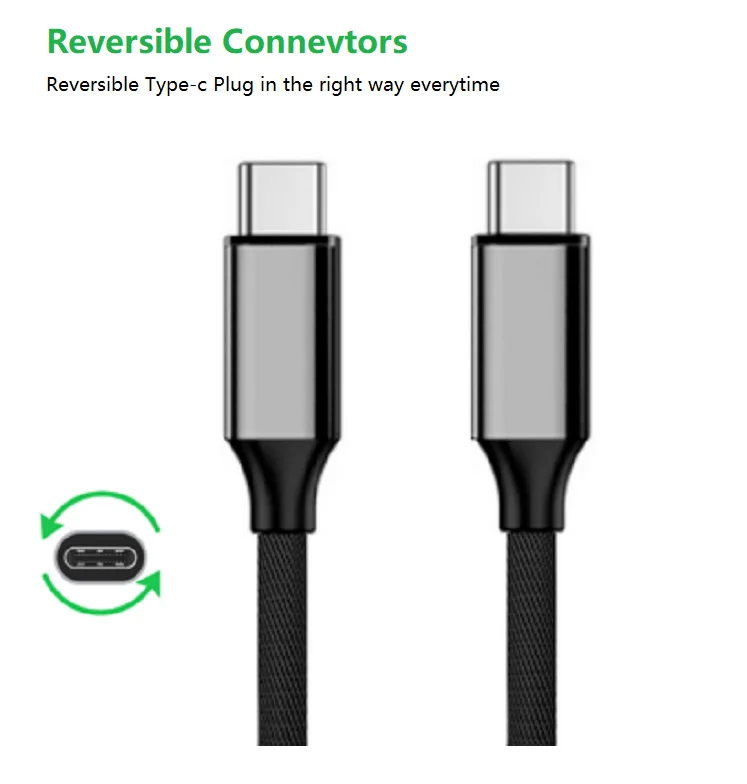 2M 6.7FT Long PD USB-C to USB C Braid Cable Fast Charging for Macbook Laptop Phone