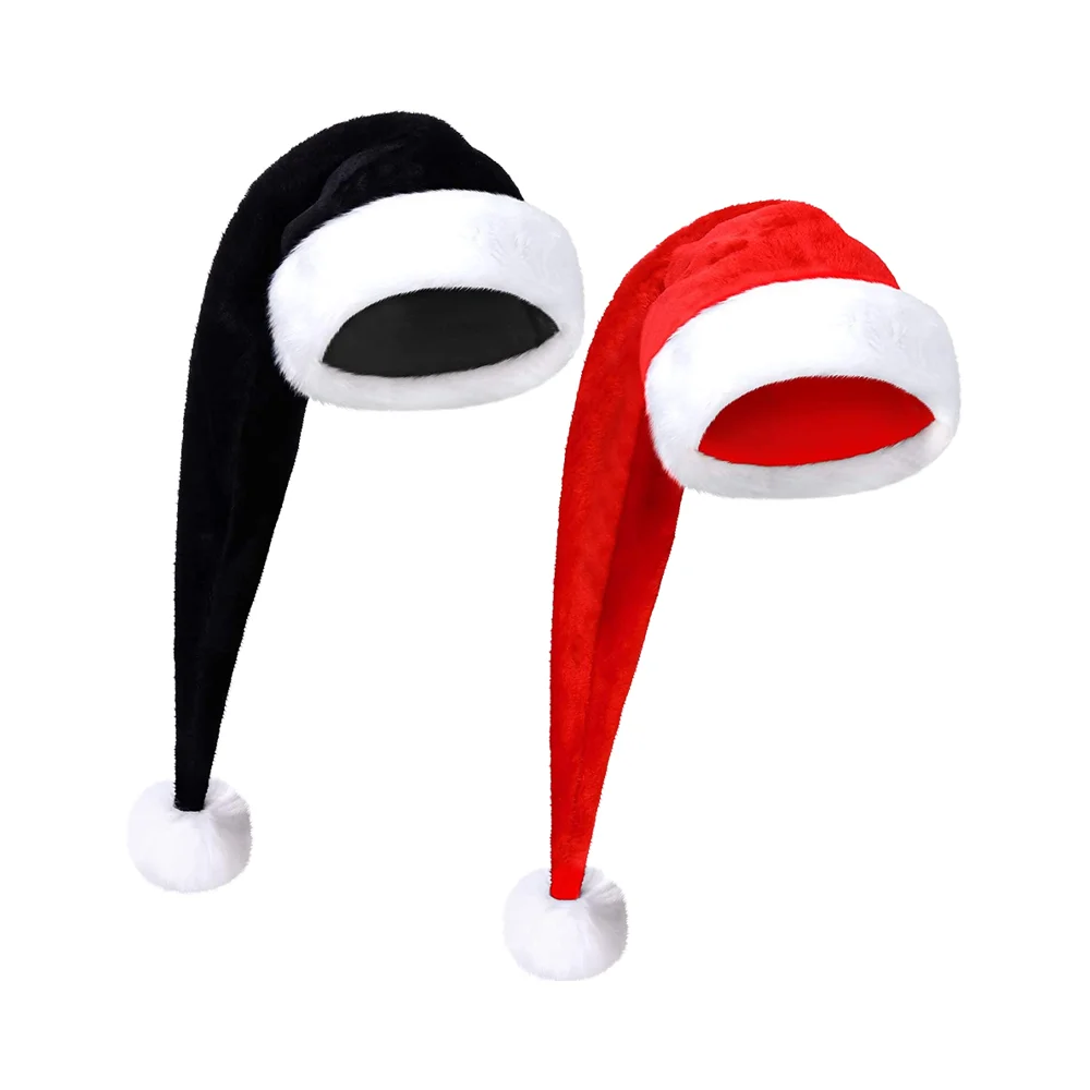 0.75m Long Multi-Colored Plush Christmas Hat for Children for Party Decorations and Christmas Celebrations