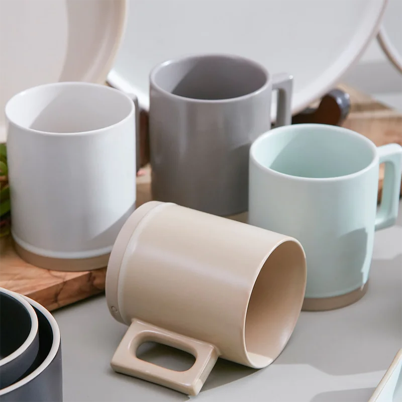 Wholesale korea style stocked high quality brown glazed home/restaurant bowl and plate set ceramic