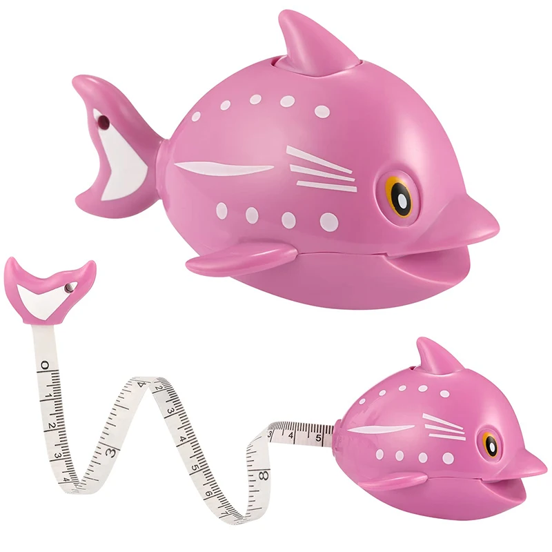 Pink Dolphin shape special design east to take  Good Material small gift measuring tape