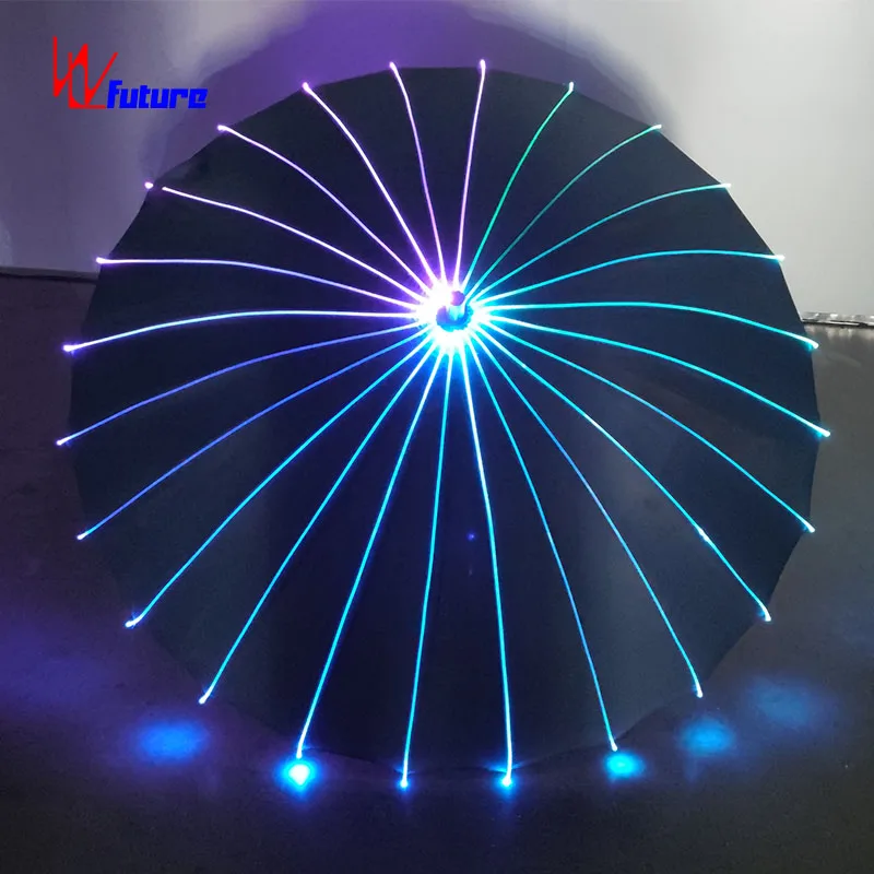 Unisex LED Light Adult Performances Dresses Fiber Optic Ballroom Stage & Dance Cosplay Costumes With Umbrella Party Robot Wear