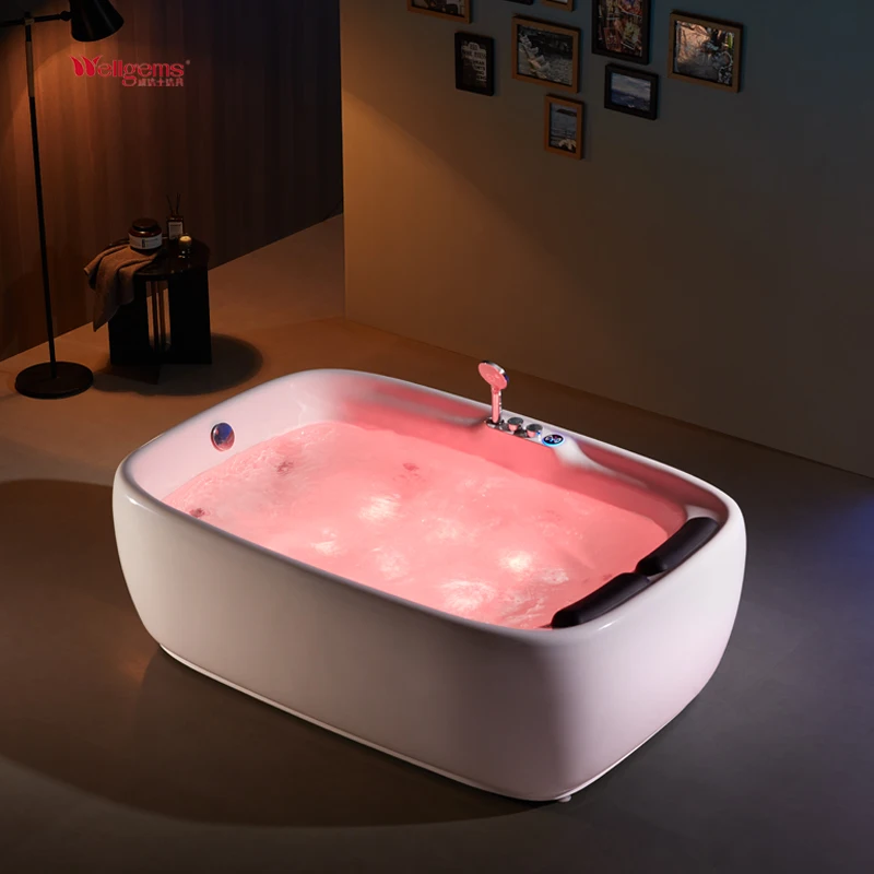 Bathroom Luxury Lightweight Acrylic Freestanding Hydro Spa Massage Corner Whirlpool Bathtub