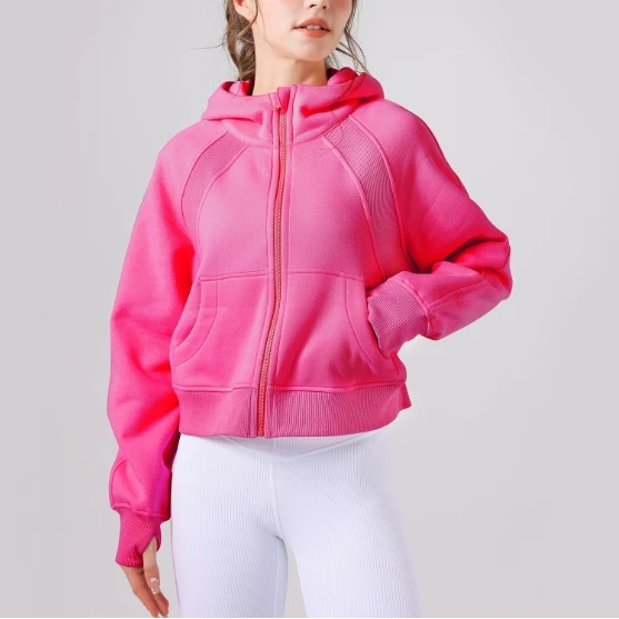 New Zipper Women Stocked Joggers Sweatpants And Hoodie Set Women Fleece Two Piece Hoodies And Jogger Sets