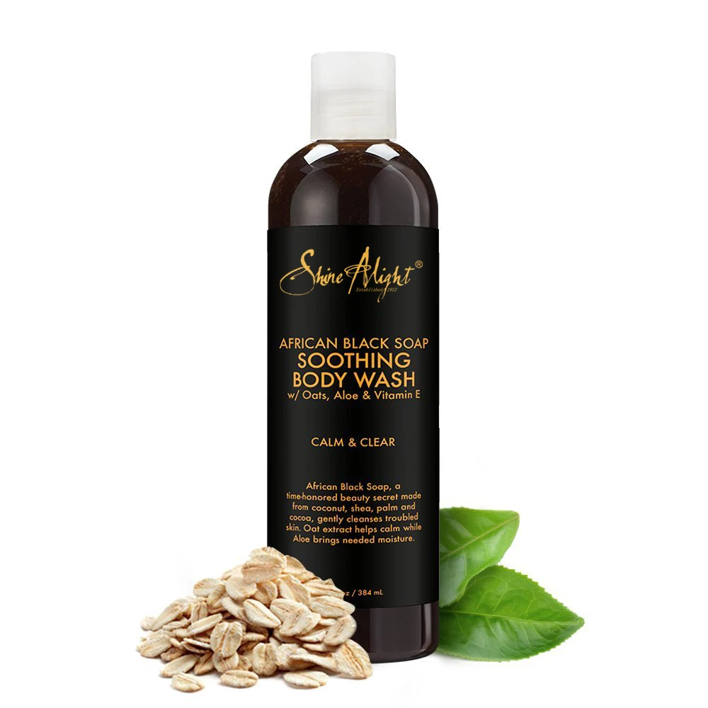 
 Authentic African Black Liquid Soap Wash Vegan  Cruelty-free with moisturizing coconut oil vitamin E  exfoliator Body Wash  