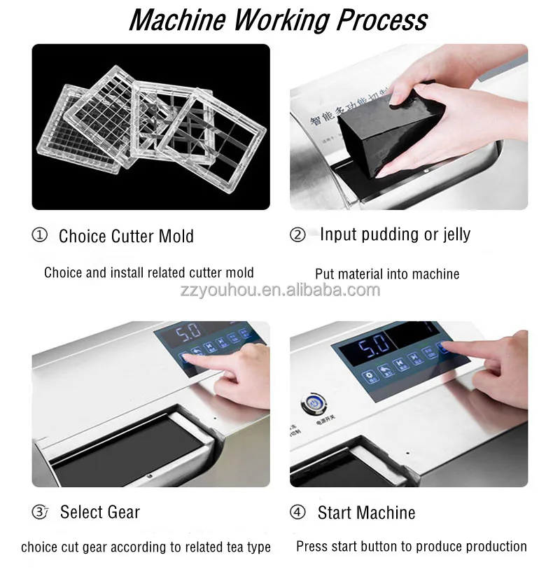 Milk tea shop fruit jelly machine jelly depositor cutter machine to make jelly cubes