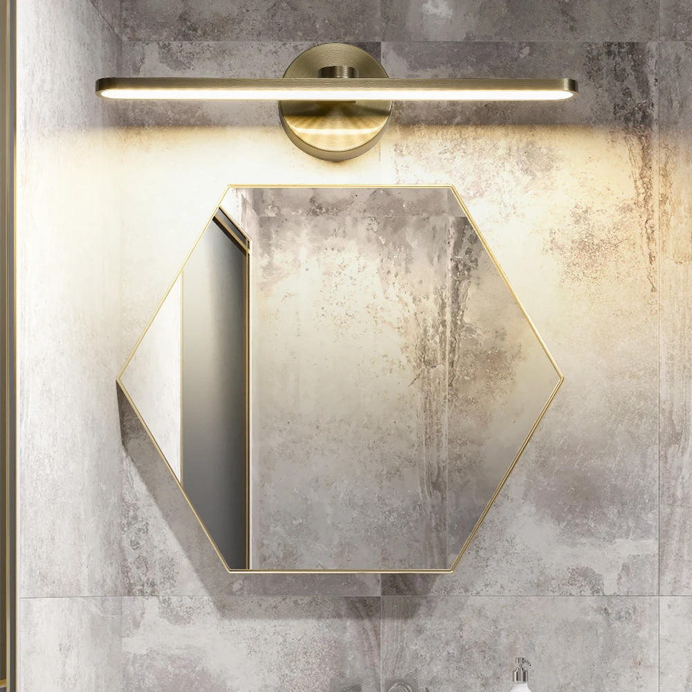 10W brass modern mirror bathroom lamps hotel bathroom led lights led front mirror wall led light anti fog wall bedside light