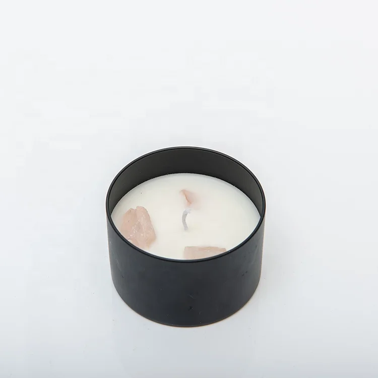 2023 cheap price private label tin scented luxury aroma decorative Dried Flower Crystal Candle
