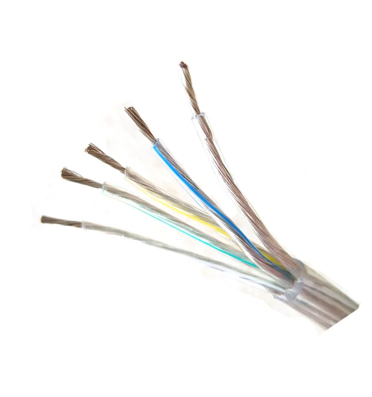  SVT 5 Core 18AWG Transparent PVC 105 degree 300V Power Supply Electric Wire And