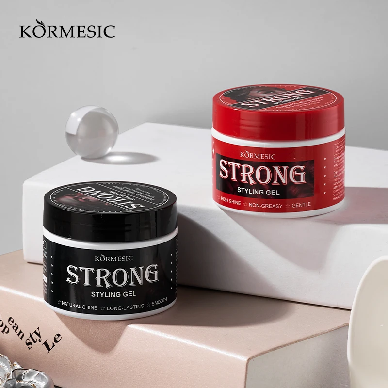 KORMESIC 140 г OEM оптовая продажа частная марка очень сильный натуральный органический гель для укладки контроль края женщин и мужчин не шелушение