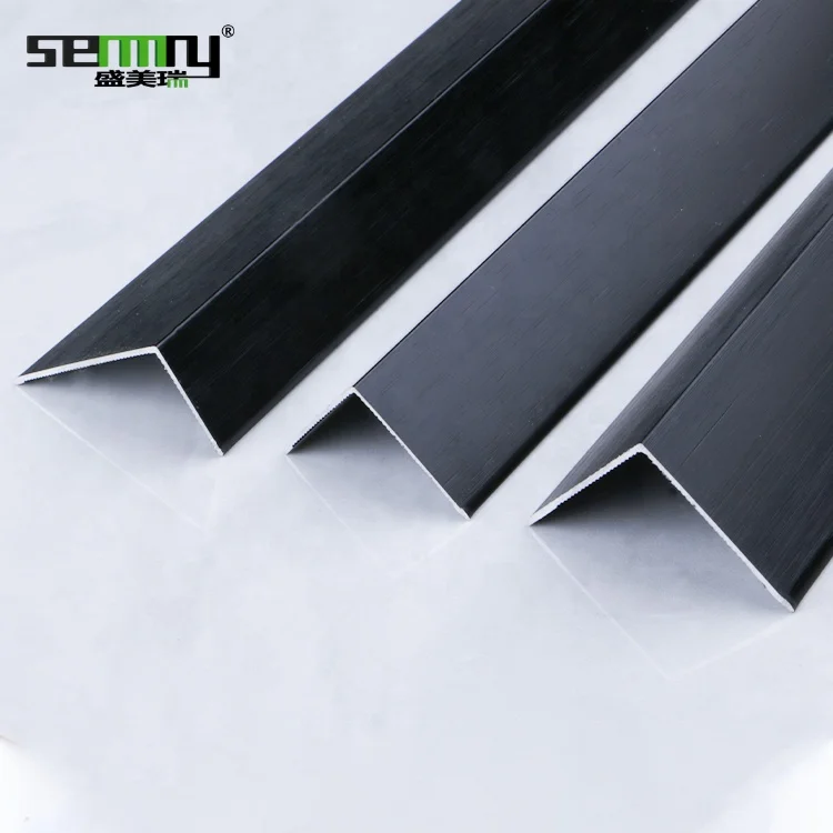 L50x50mm 90 degree angle brushed black metal l shape marble aluminum corner tile edge trim