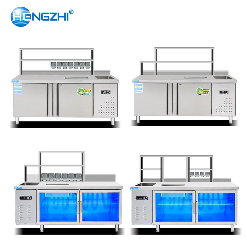 Stainless steel milk tea shop counter design display for shop