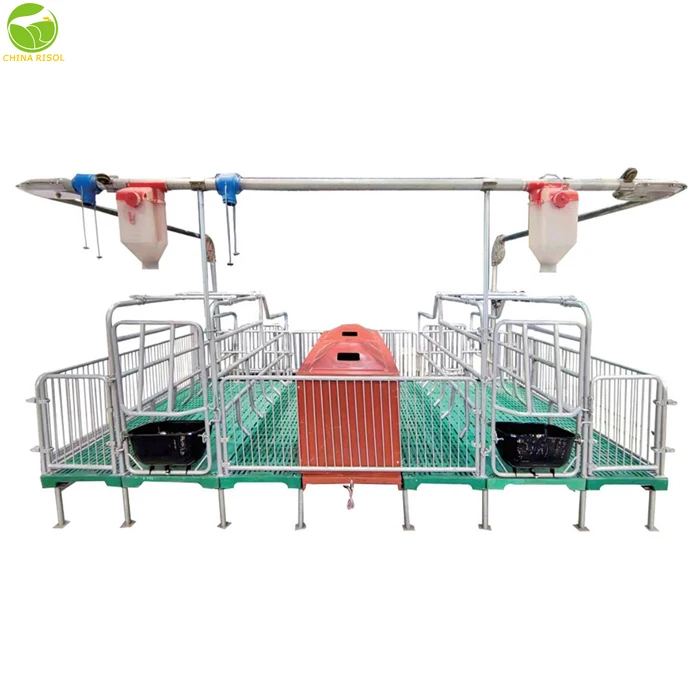 Pig production breeding bed Mother pig sow farrow crate galvanised steel gestation cratewith with Cast iron floor for animal far