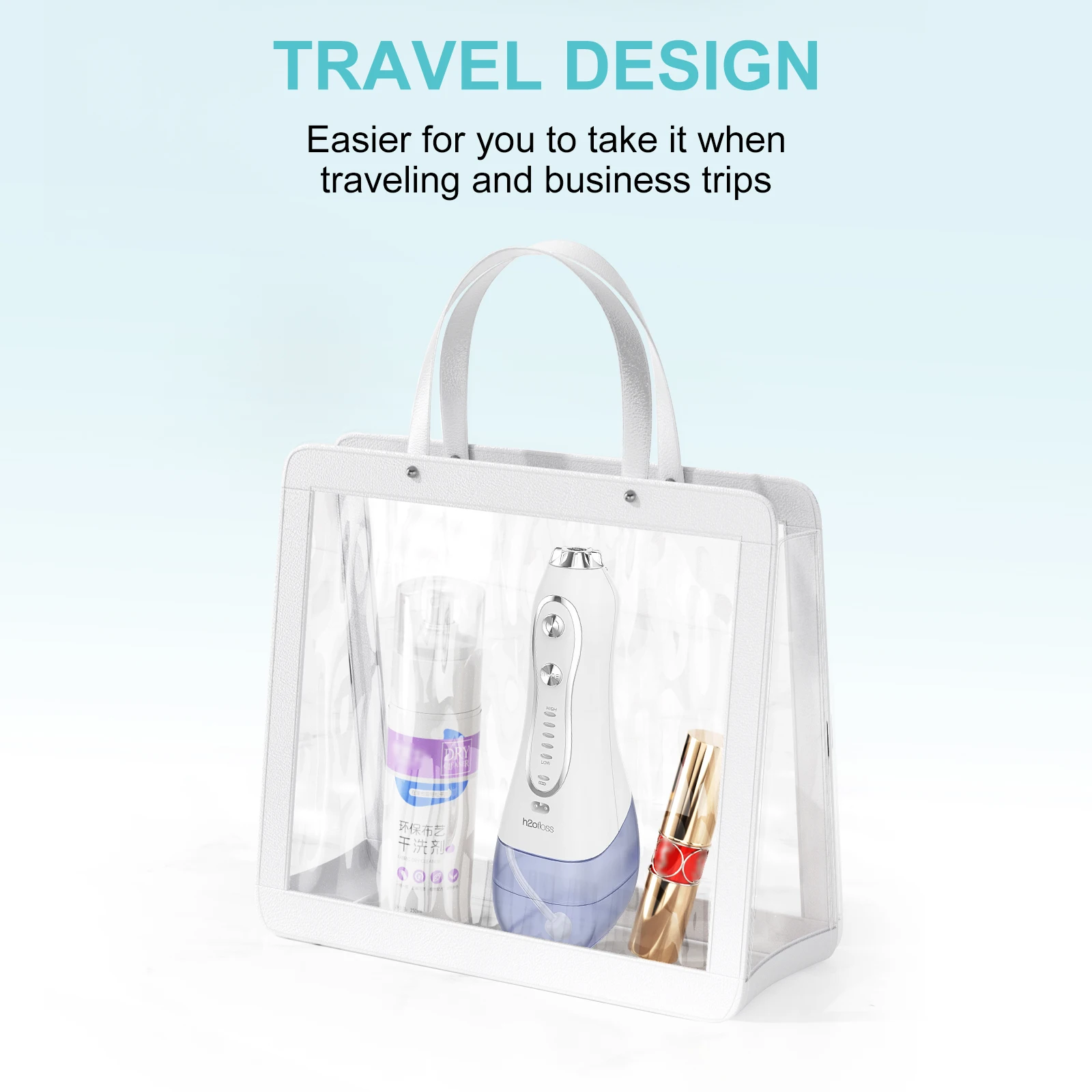 H2ofloss  IPX7 Electric Water Jet Flosser Cordless  300ml Capacity Travel Dental Portable Oral Irrigator Water Pick