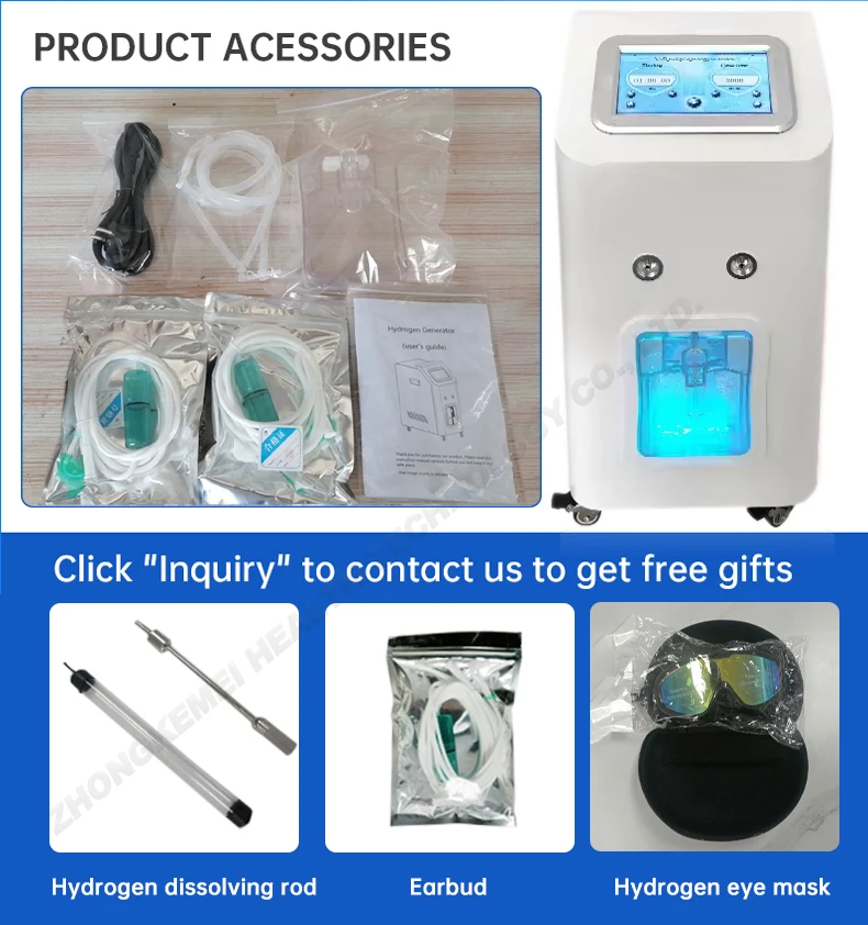 1500ml High concentration hydrogen inhalation therapy machine High purity 99.99% hydrogen inhalation machine