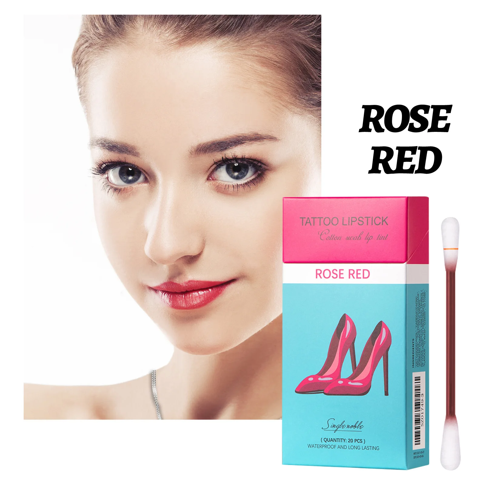 Disposable Private Label Lipstick Wholesale 20 Pcs Tattoo Lipstick Cotton Swab Cigarette Lip Gloss Matte Liquid Lip stick Set