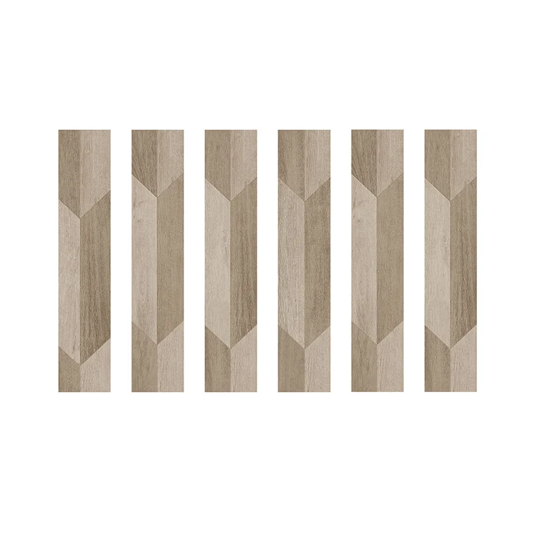 Exterior wall light gray wooden porcelain tiles 200x1000mm matte living room wood color tile