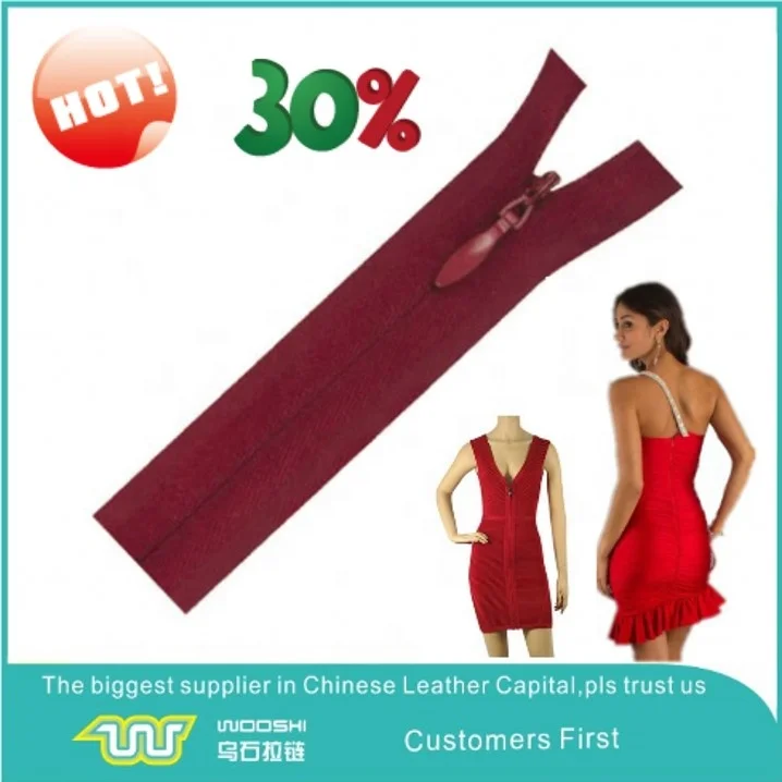 3# Lace Tape Invisible Nylon Coil Zippers with Zipper Puller Metal Customized Zippers for Bags