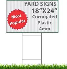 Wholesale outdoor advertising business letter PP corrugated  Plastic Sign Board yard signs 18x24inch with h-stakes