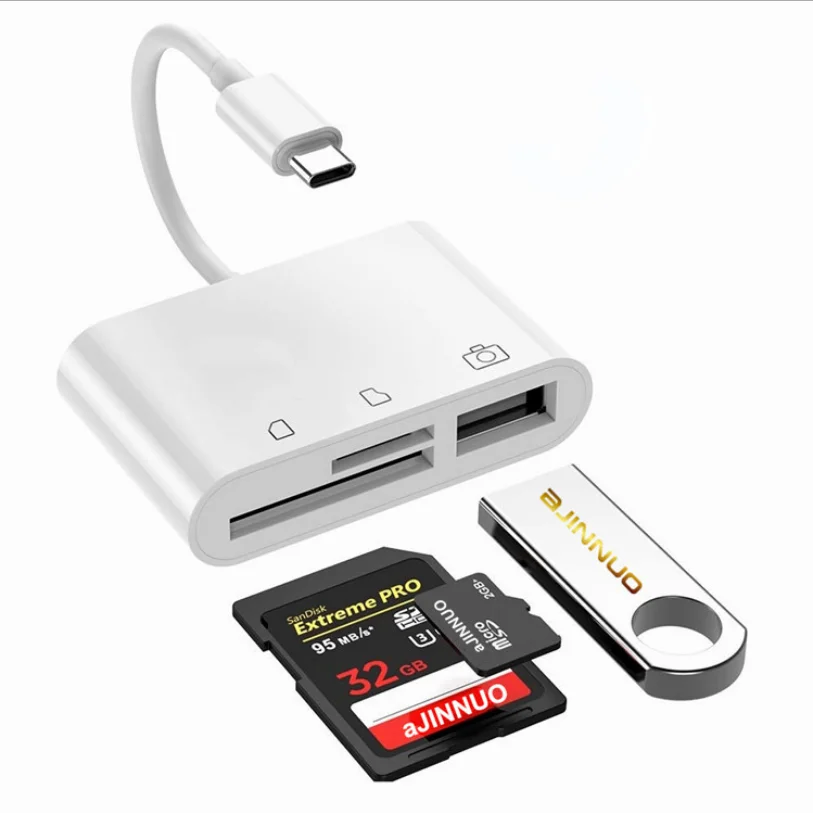 Type-C2.0USB три-в-одном кард-ридер мобильный телефон многофункциональная камера SD/TF card reader устройство чтения