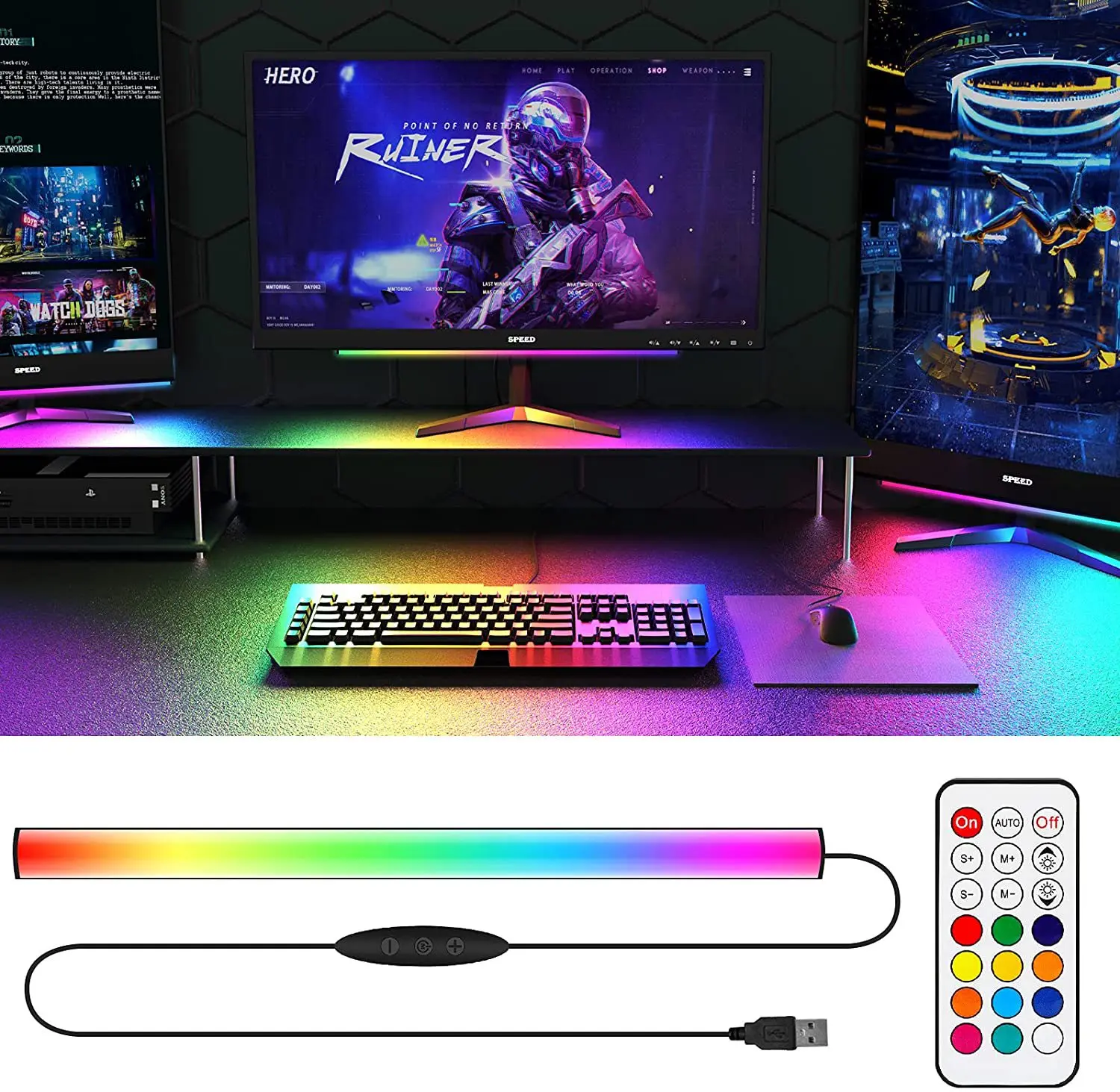 Newly Infrared/Blue tooth control 5050 RGB magic Color Changing Computer/TV/ display background light