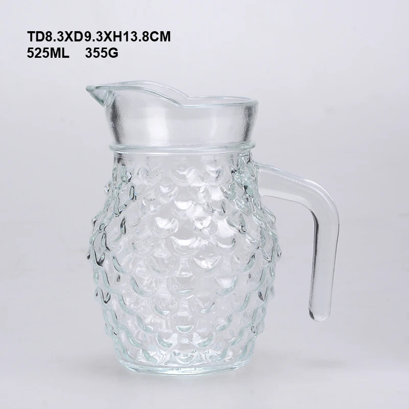 Hotsale shandong Factory machine made jug water bottle glass pitcher 500ml 600ml 1L 2L cheap glass beer juice water jug