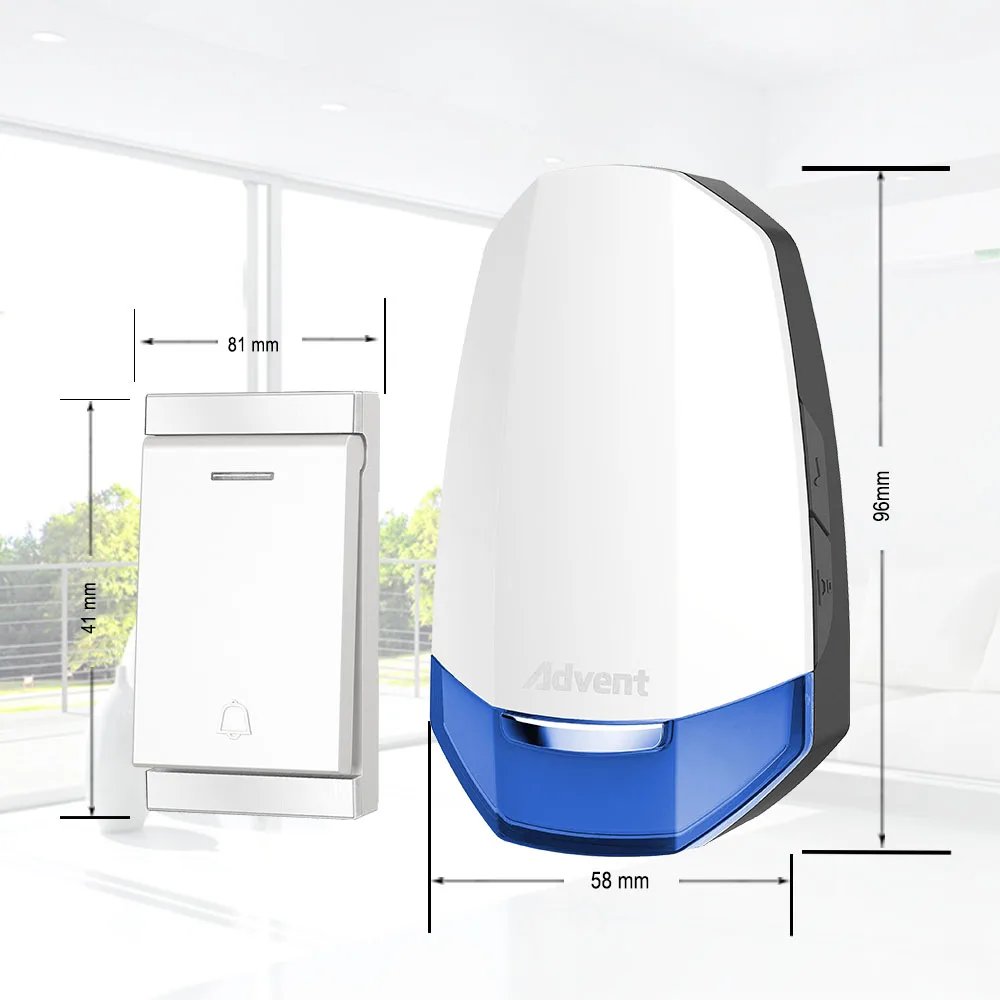 IP47 waterproof super long range wireless apartment door bell wireless doorbell with LED flashing light