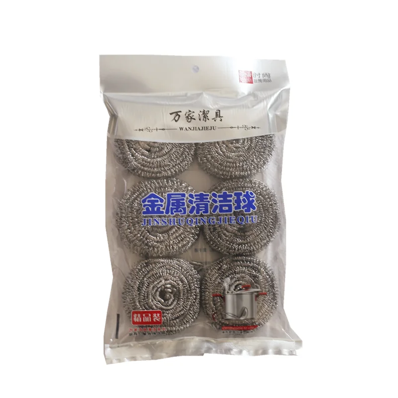 Factory Sale Heavy Duty Kitchen Cleaning Wholesale Sponge Wire Scrubber Stainless Steel Bright SS Pot Scourer