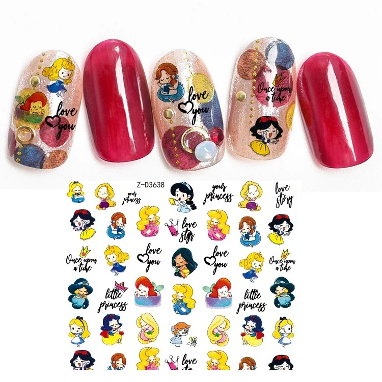 
Wholesale Custom Stencils Nail Stickers Popular Cartoon Corgi Princess Nail Wraps for Nail Art Decoration DIY 