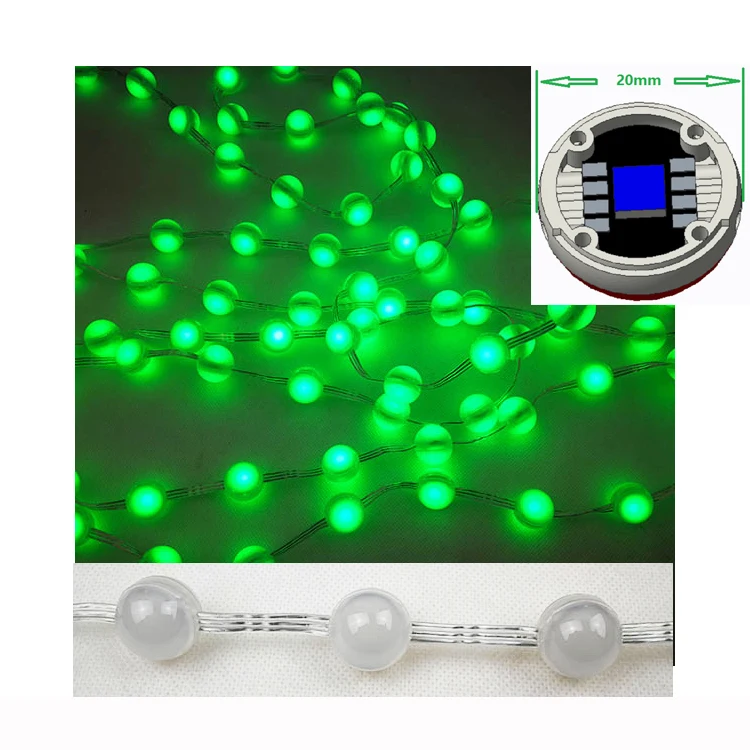 Indoor String Lights 20mm LED Ball Light Dimmable Remote Ball