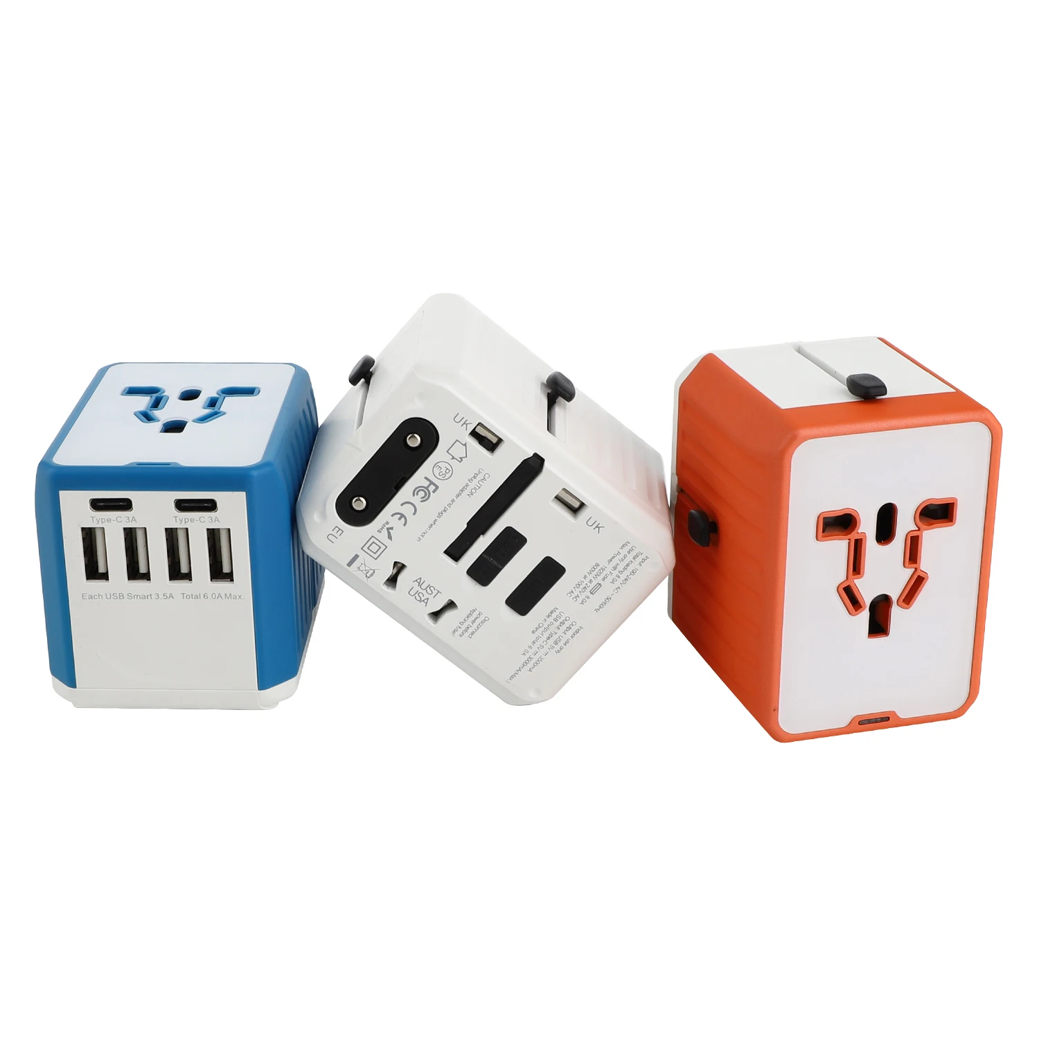 6USB 6A  power adapter Dual type C charge 2020 new idea AC DC plugs and sockets