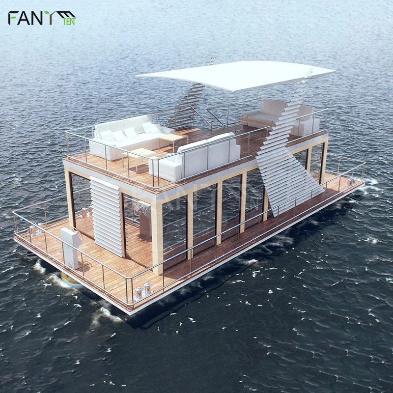 Новый креативный водный автобус дом лодка понтон роскошные яхты с мотором плоский корпус электрический пищевой Солнечный Электрический