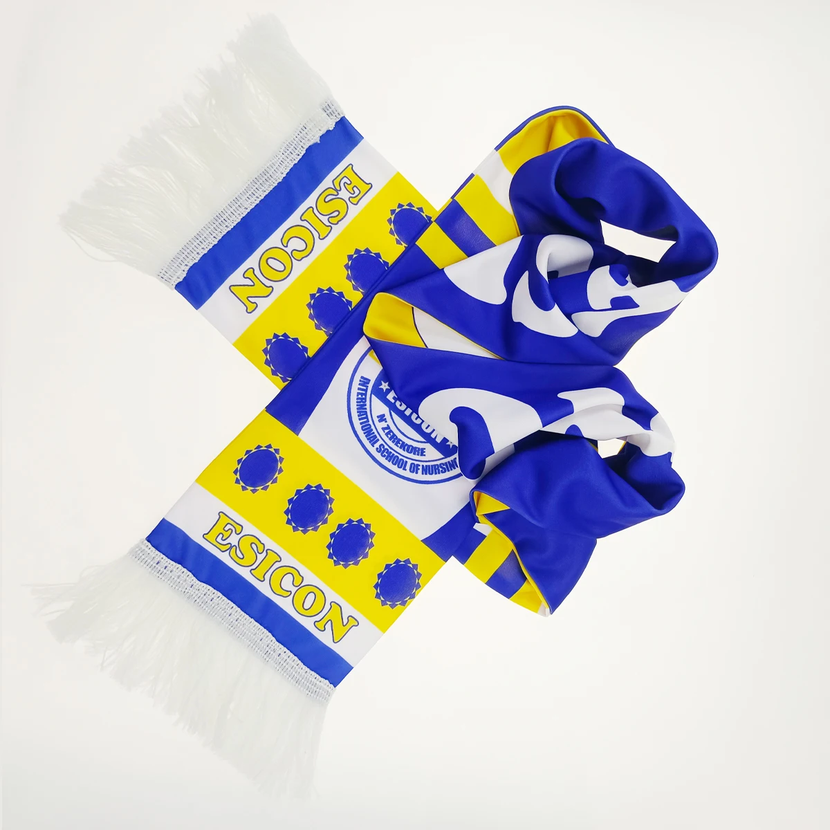 Hot Sale Bulk Custom Logo Free Sample Scarf Soccer Silk Cheer Club Souvenir Fan Scarf