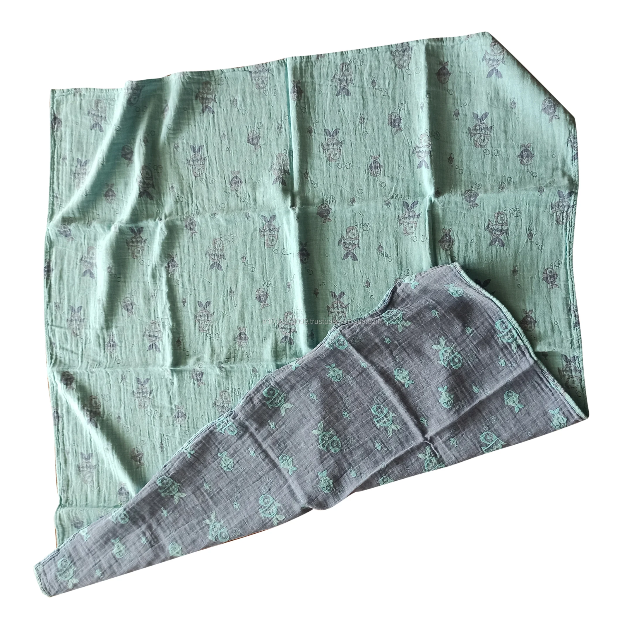 Muslin Cotton Baby Size 100x100 cm - 40x40 Inches From Factory Best Quality Luxury Pure Wholesale Infant Blanket