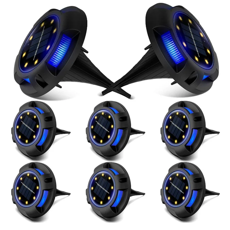LED Solar White +RGB 12 LED Buried Underground Decking Light For Garden Decor Security Gate Lawn Park Villa Landscape Pathway